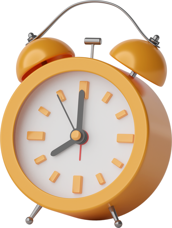 Alarm clock isolated 3d render